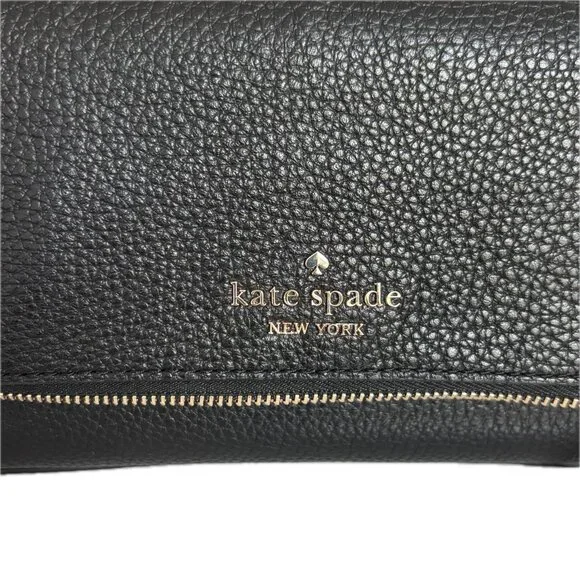 Kate Spade Leila Mini Zip Leather Crossbody Bag in Black NWT $329 - Picture 10 of 12